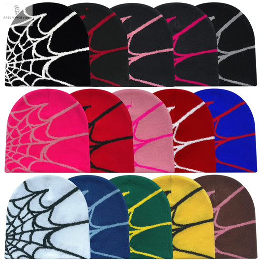 Four Seasons Men's And Women's Universal Y2K Knit Hat Spider Web Riding Outdoor Sports Fashion Hat Fresh webvibe