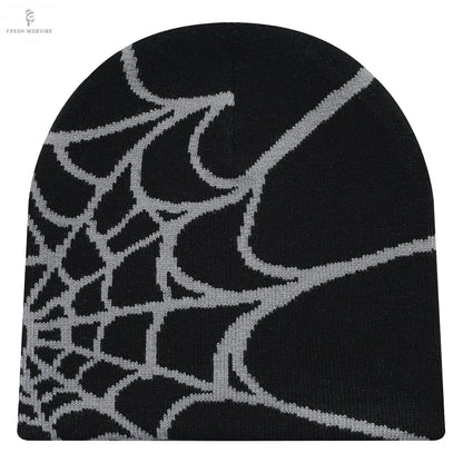 Four Seasons Men's And Women's Universal Y2K Knit Hat Spider Web Riding Outdoor Sports Fashion Hat Fresh webvibe
