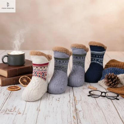 Chaussettes d'automne et d'hiver pour la maison, chaudes pour femmes et hommes, chaussettes de neige, chaussettes de nuit, chaussettes chaussons, chaussettes de yoga antidérapantes pour hommes 2025 Fresh webvibe